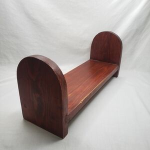 Vintage Arts And Crafts Style Rich Brown Wooden Book Shelf Holder